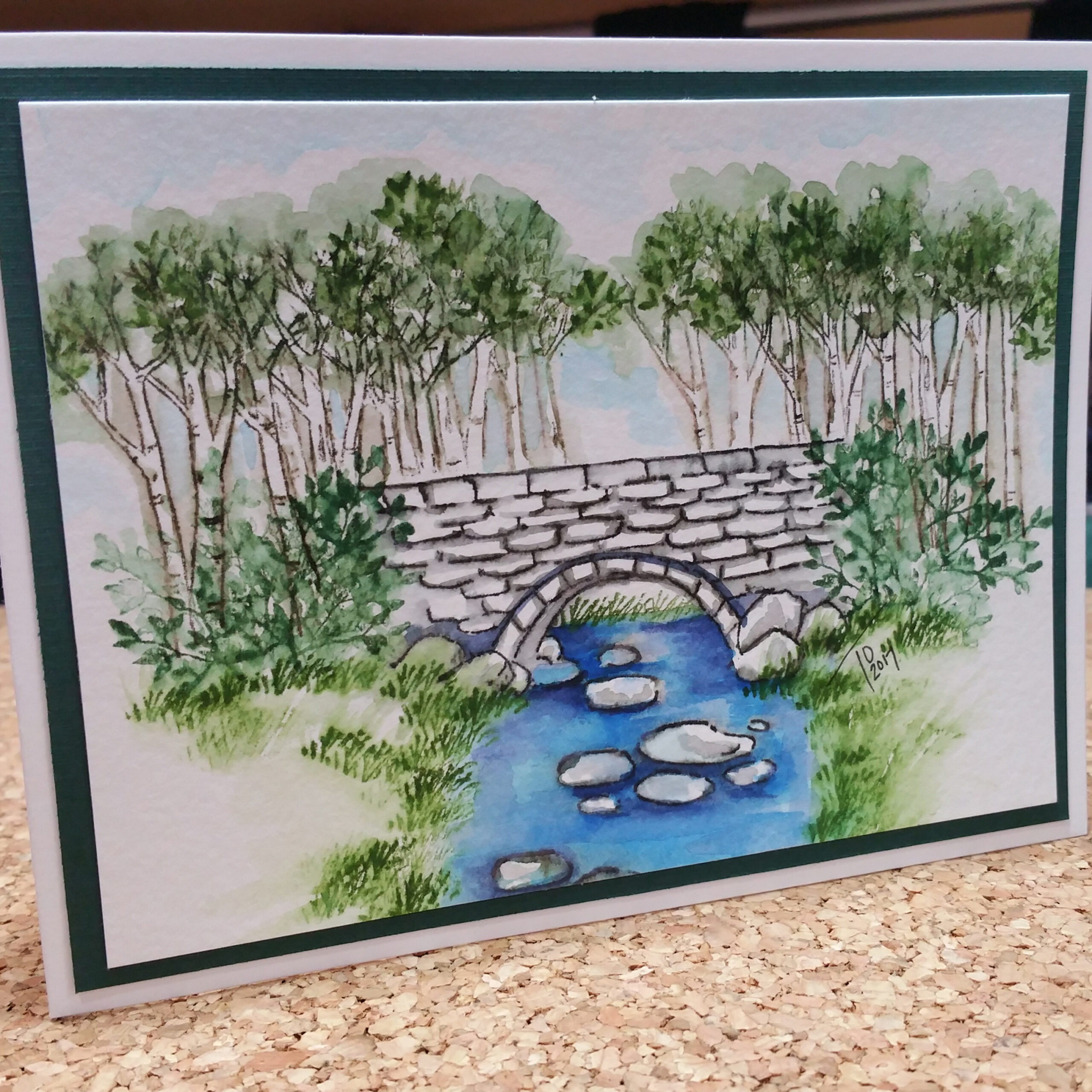 Watercolor Stone Bridge Art Impressions